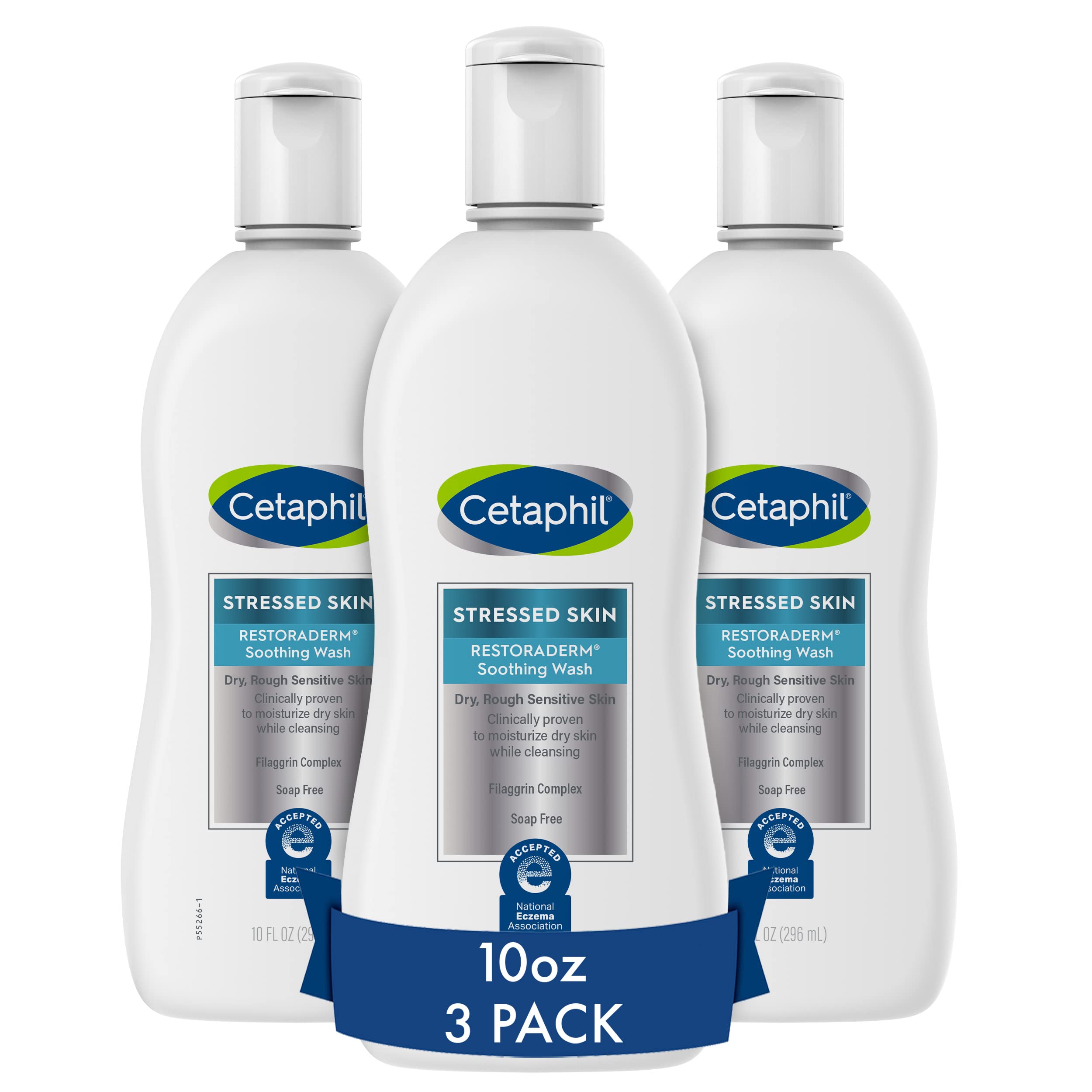 Cetaphil RESTORADERM Soothing Wash 3-Pack – Fragrance-Free, Hypoallergenic
