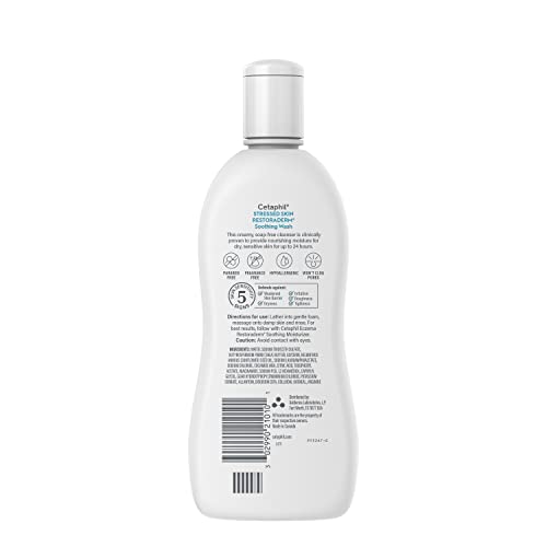 Cetaphil RESTORADERM Soothing Wash 3-Pack – Fragrance-Free, Hypoallergenic