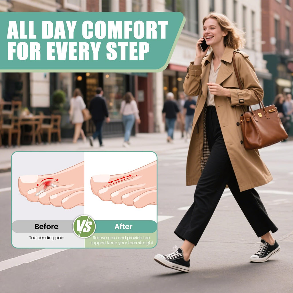 CEYOME Hammer Toe Straightener - 4-Pack Adjustable Toe Splints for Women & Men