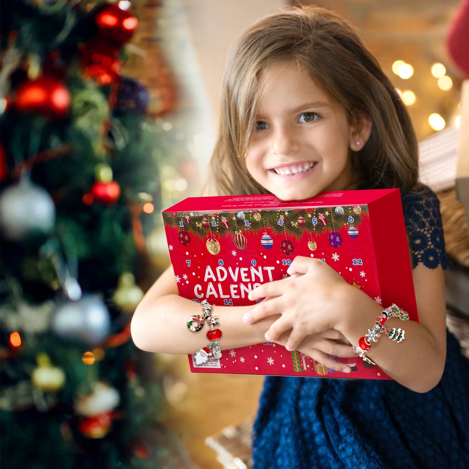 cf natural daily Advent Calendar 2025: 24 Kids Bath Bombs with Christmas Jewelry Surprises