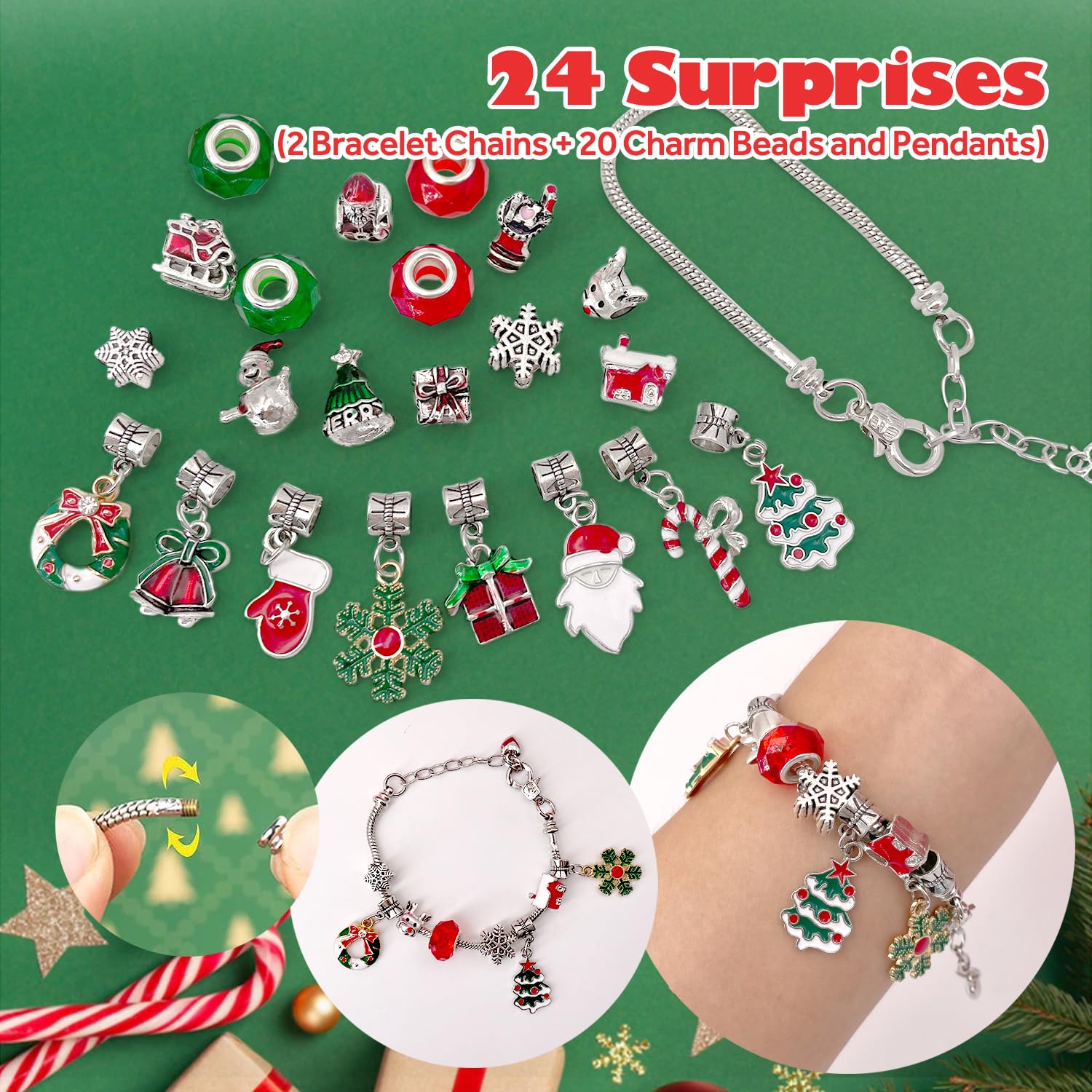 cf natural daily Advent Calendar 2025: 24 Kids Bath Bombs with Christmas Jewelry Surprises