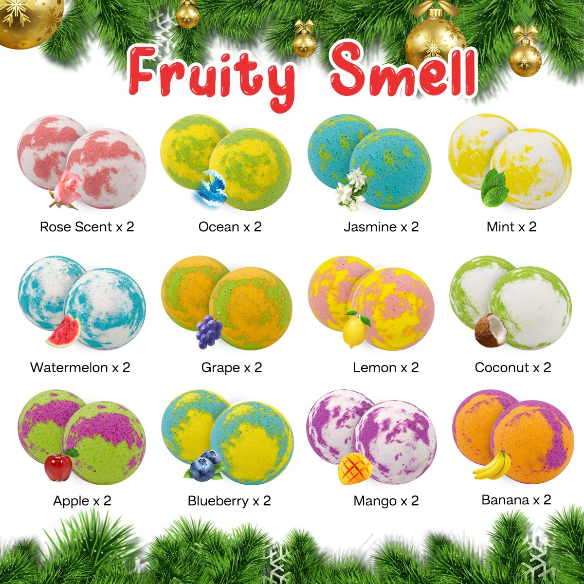 cf natural daily Advent Calendar 2025: 24 Kids Bath Bombs with Christmas Jewelry Surprises