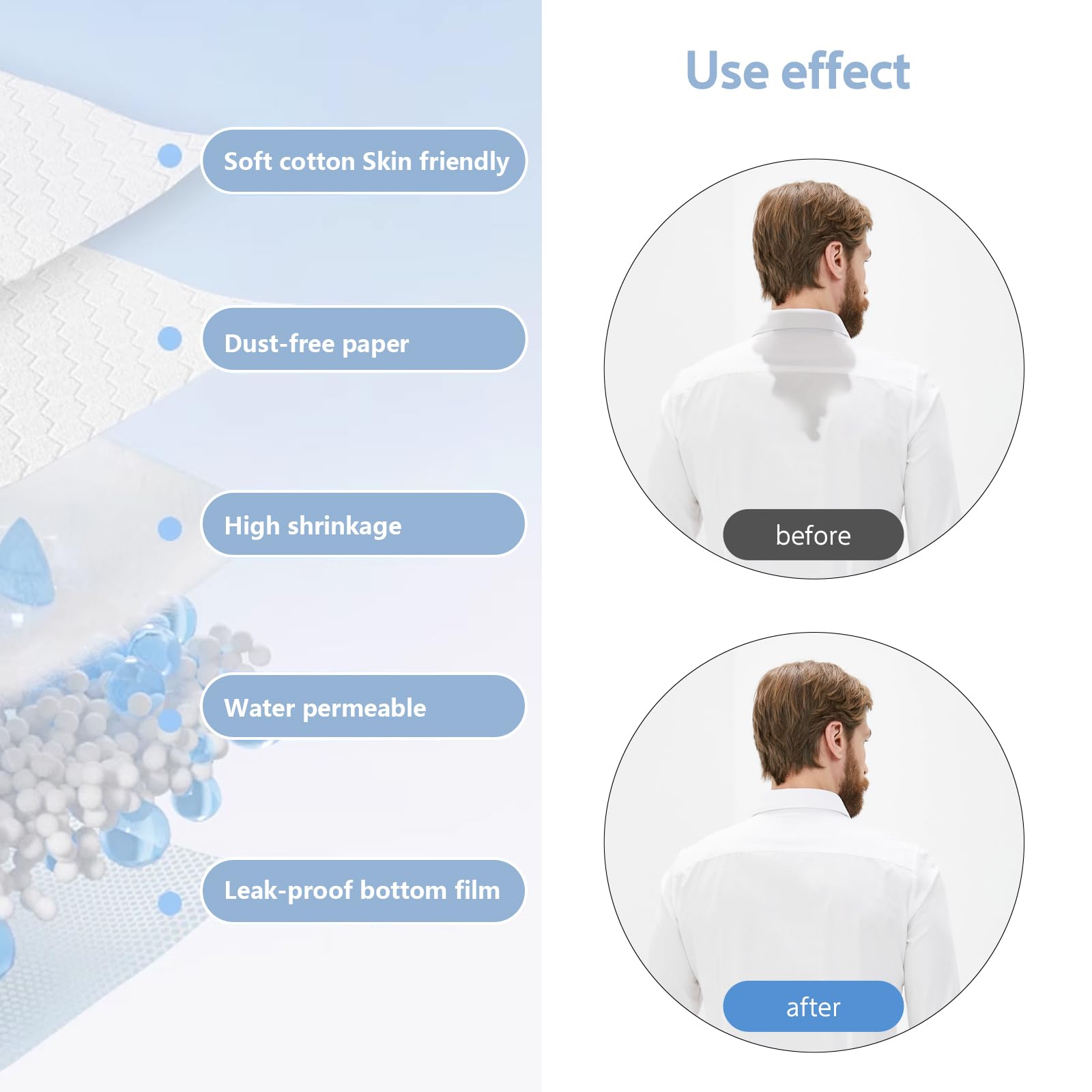 CFGROW Collar Protector Sweat Pads – 80 Disposable Self-Adhesive Neck Liners for Stay-Dry Shirts