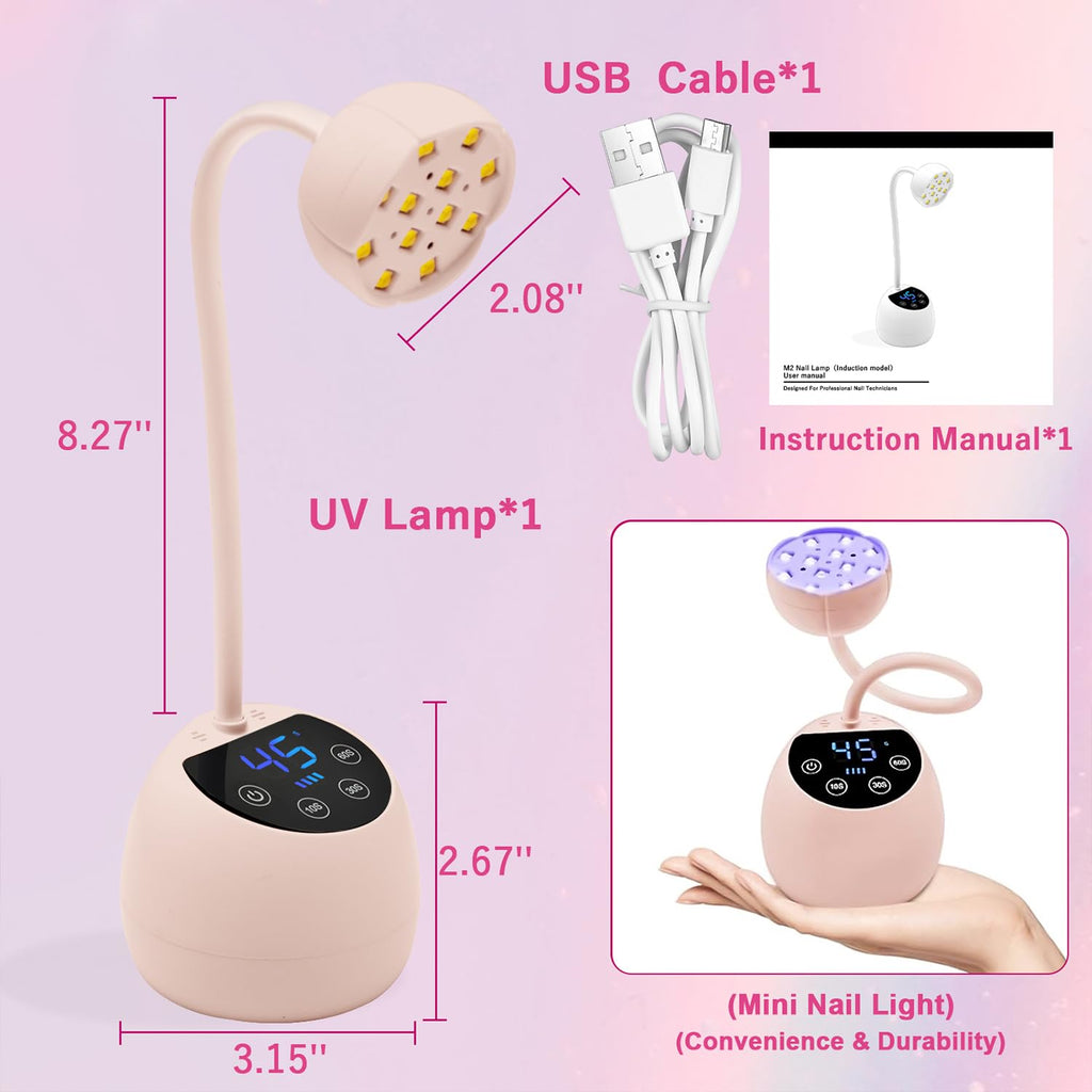 CGBE UV LED Nail Lamp 36W Mini Cordless Gooseneck | USB Rechargeable, 4 Timers & Auto Sensor