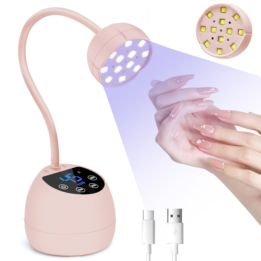 CGBE UV LED Nail Lamp 36W Mini Cordless Gooseneck | USB Rechargeable, 4 Timers & Auto Sensor