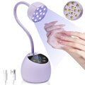 CGBE UV Nail Lamp — Cordless Gooseneck 36W Mini Flash Cure Light, 4 Timers & Auto Sensor (Purple)