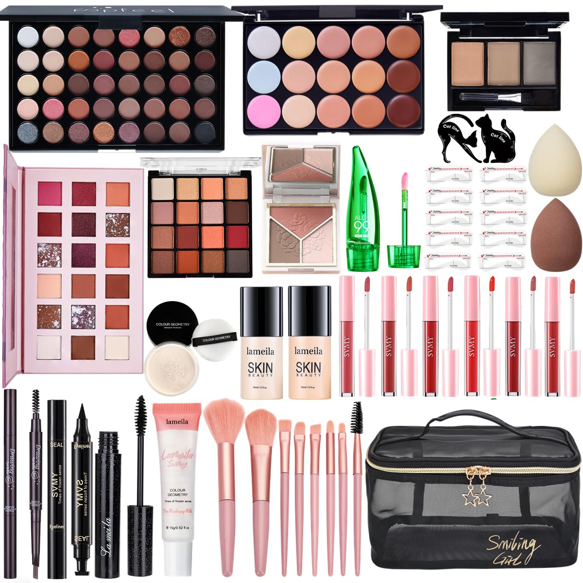 CHAFFUL All-in-One Makeup Kit for Women | Complete Gift Set with Foundation & Brushes