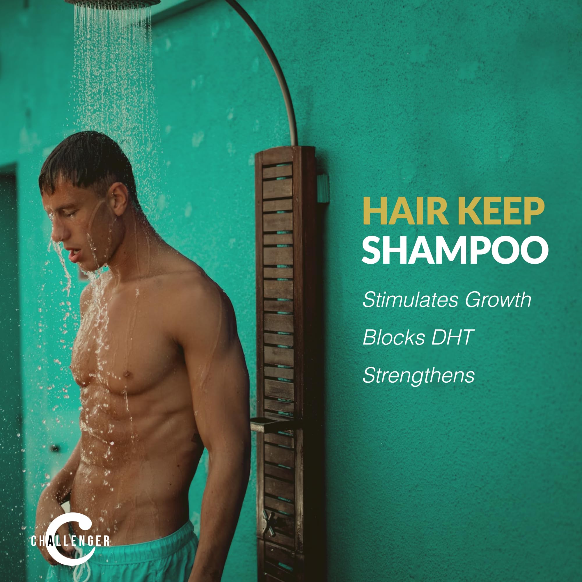 Challenger Men's Hair Keep Shampoo – DHT-Blocking Growth Formula with Baicapil, Capixyl & HairSpa (2-Month Supply)