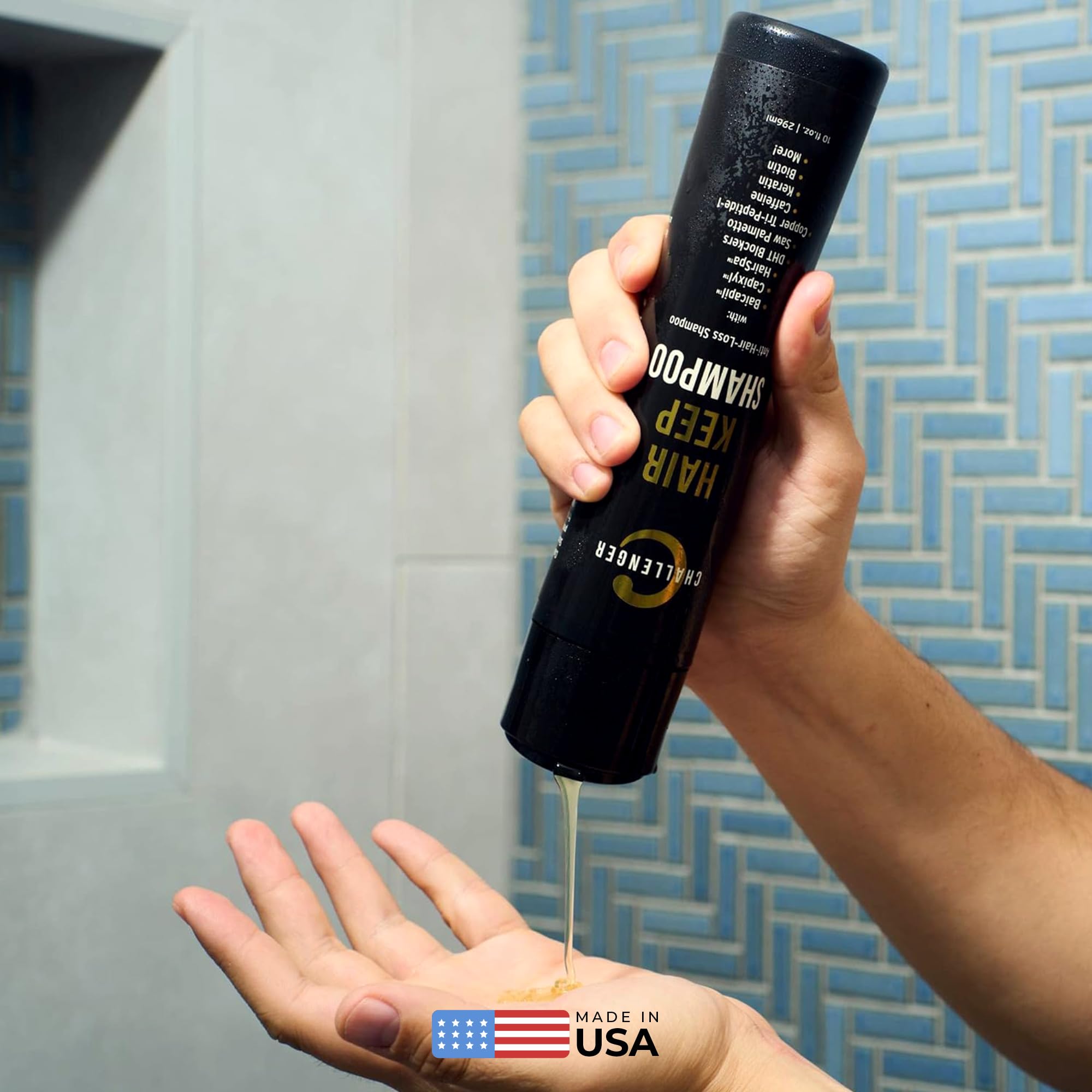 Challenger Men's Hair Keep Shampoo – DHT-Blocking Growth Formula with Baicapil, Capixyl & HairSpa (2-Month Supply)