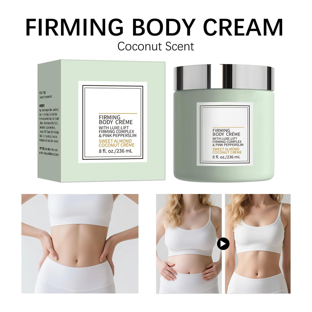 Champagne Moisturizing Firming Body Creme – Hydration & Tightening, Coconut Scent, 8 oz