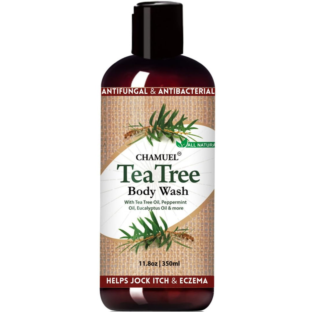 Chamuel Tea Tree Body Wash – 100% Natural, Gentle Cleanse for All Skin Types (11.8 oz)