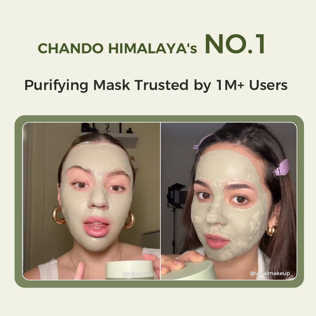 CHANDO HIMALAYA Purifying Green Tea Mask (2 Pack) — Deep Pore Cleansing with Green Tea Extract & Himalayan Clay