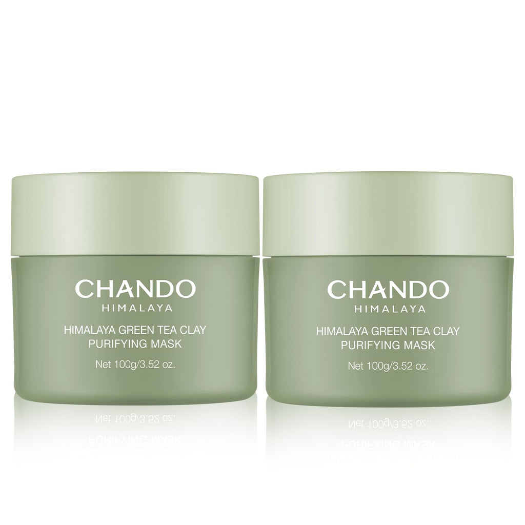 CHANDO HIMALAYA Purifying Green Tea Mask (2 Pack) — Deep Pore Cleansing with Green Tea Extract & Himalayan Clay