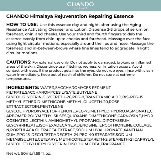CHANDO HIMALAYA Advanced Repair Face Serum – Hydrating Anti-Aging Serum with Rose, Hyaluronic Acid & Peptides