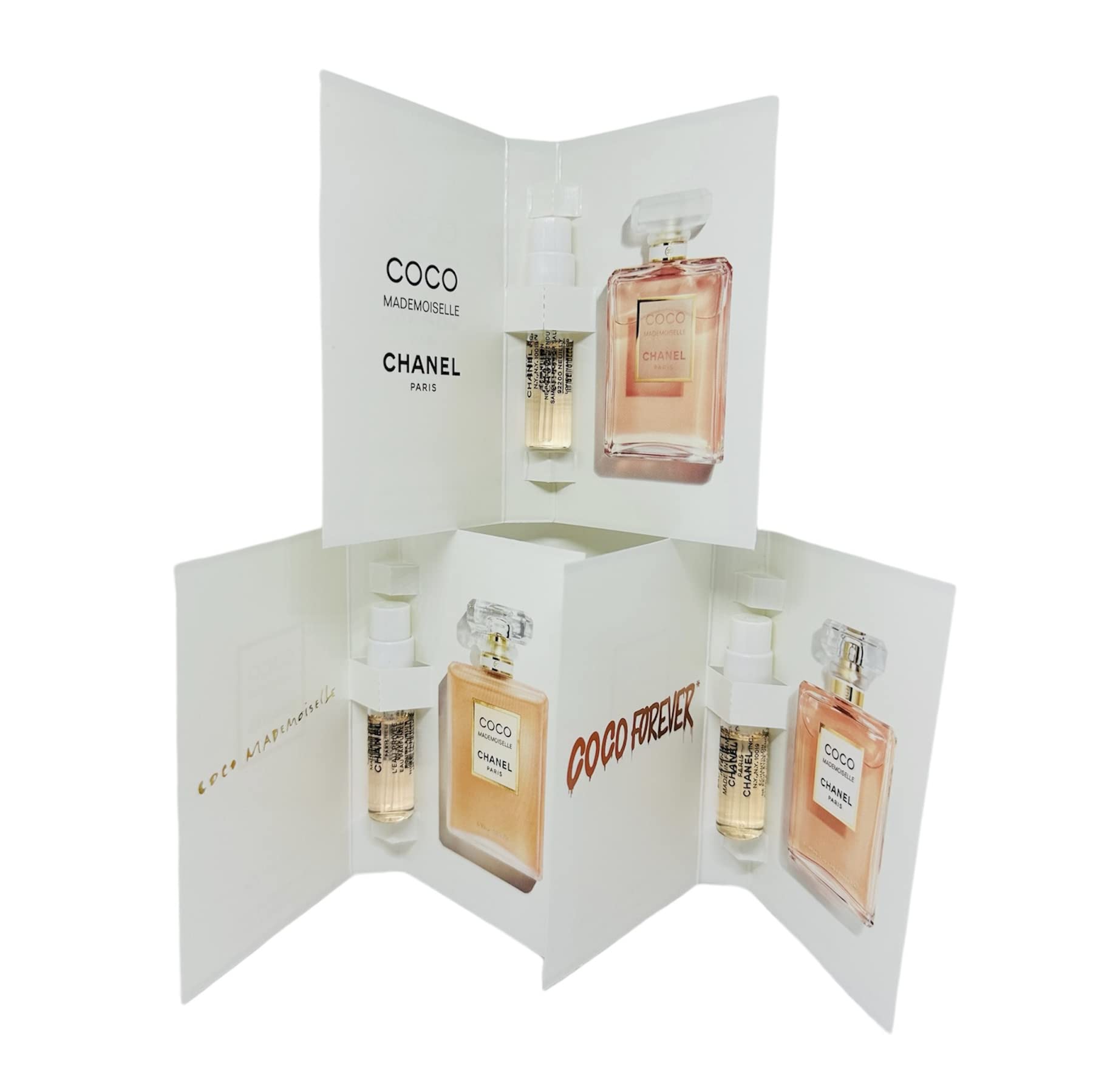 CHANEL Coco Mademoiselle Collection: 3 x 1.5ml Vial Samples (EDP, Intense, L'Eau Privée)