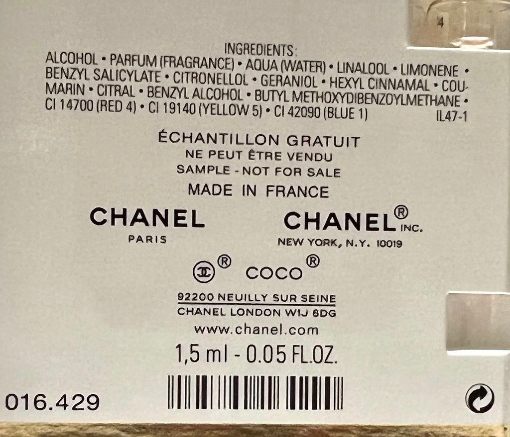 CHANEL Coco Mademoiselle Eau de Parfum Sample Vial – 1.5ml Travel Size