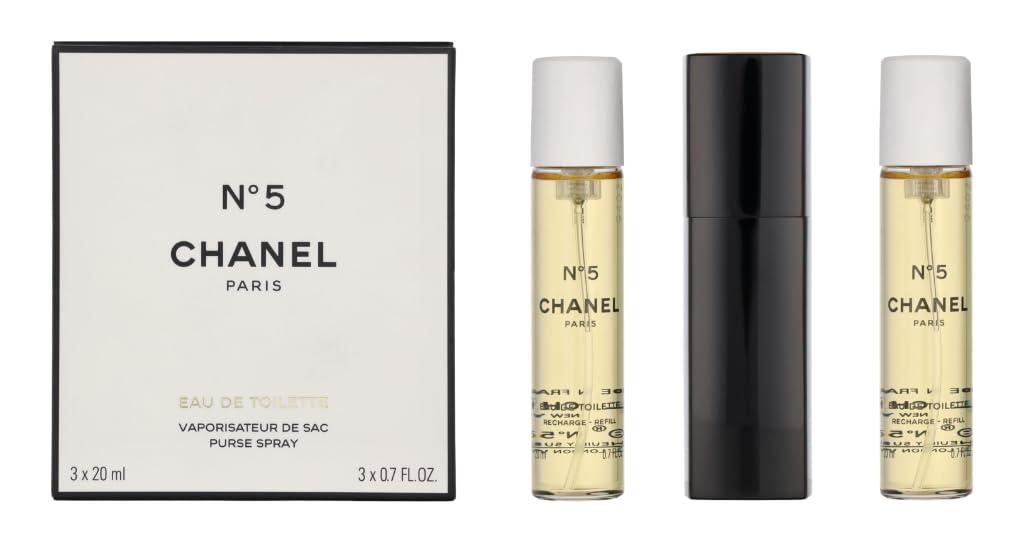 Chanel No. 5 for Women – 0.7oz EDT Spray + Two Refills Travel Set
