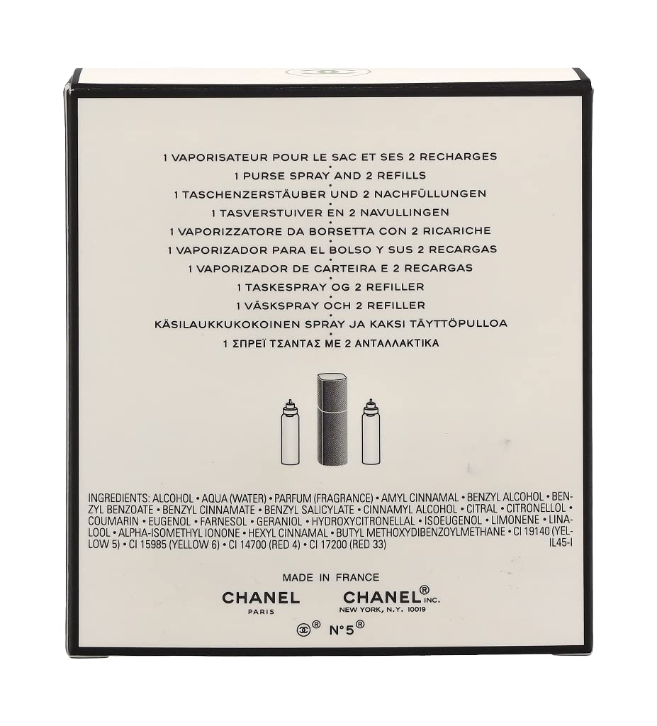 Chanel No. 5 for Women – 0.7oz EDT Spray + Two Refills Travel Set