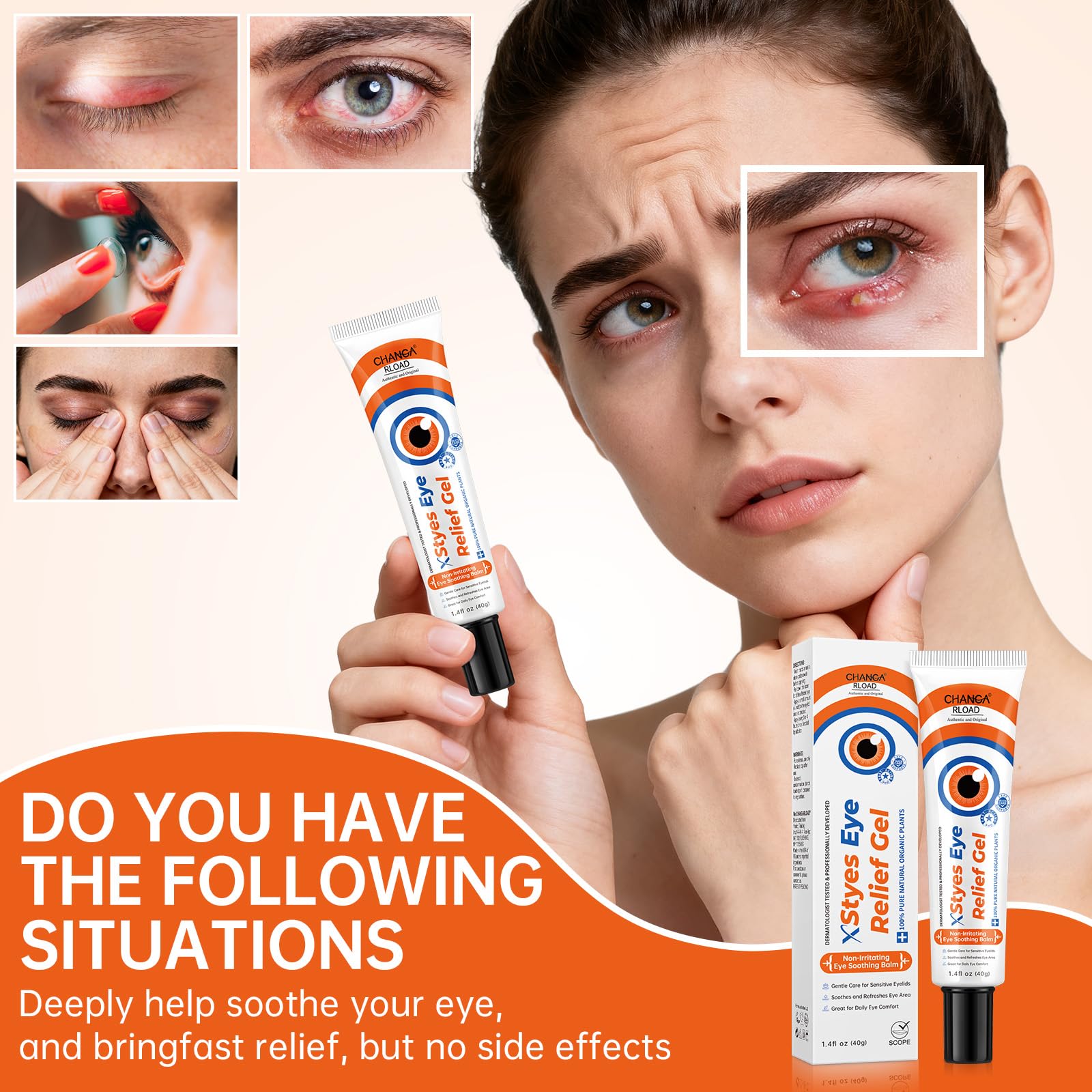 CHANGARLOAD Stye Eye Relief Gel with Tea Tree Oil, Calendula & Vitamin E – 2-Pack (1.4oz)