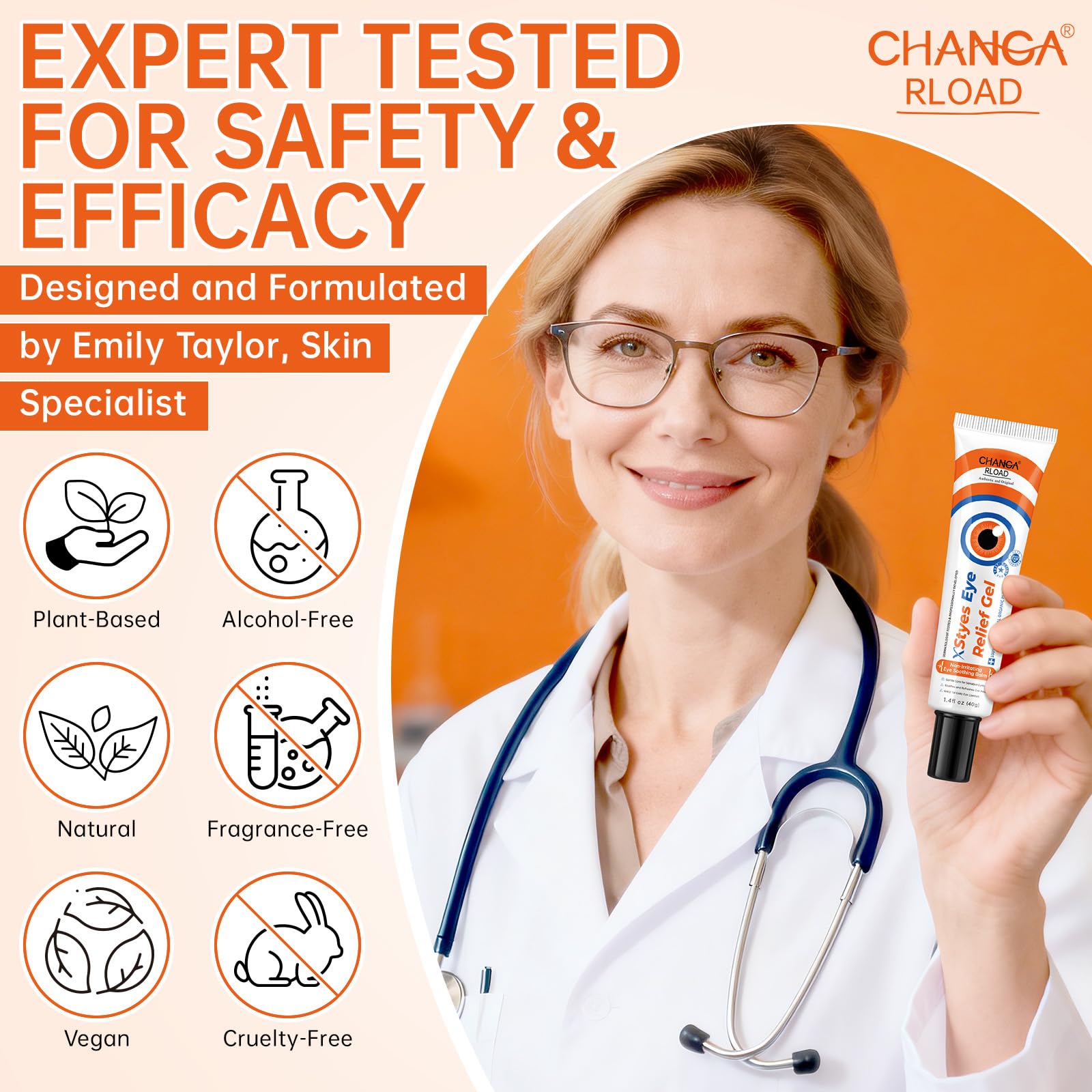 CHANGARLOAD Stye Eye Relief Gel with Tea Tree Oil, Calendula & Vitamin E – 2-Pack (1.4oz)
