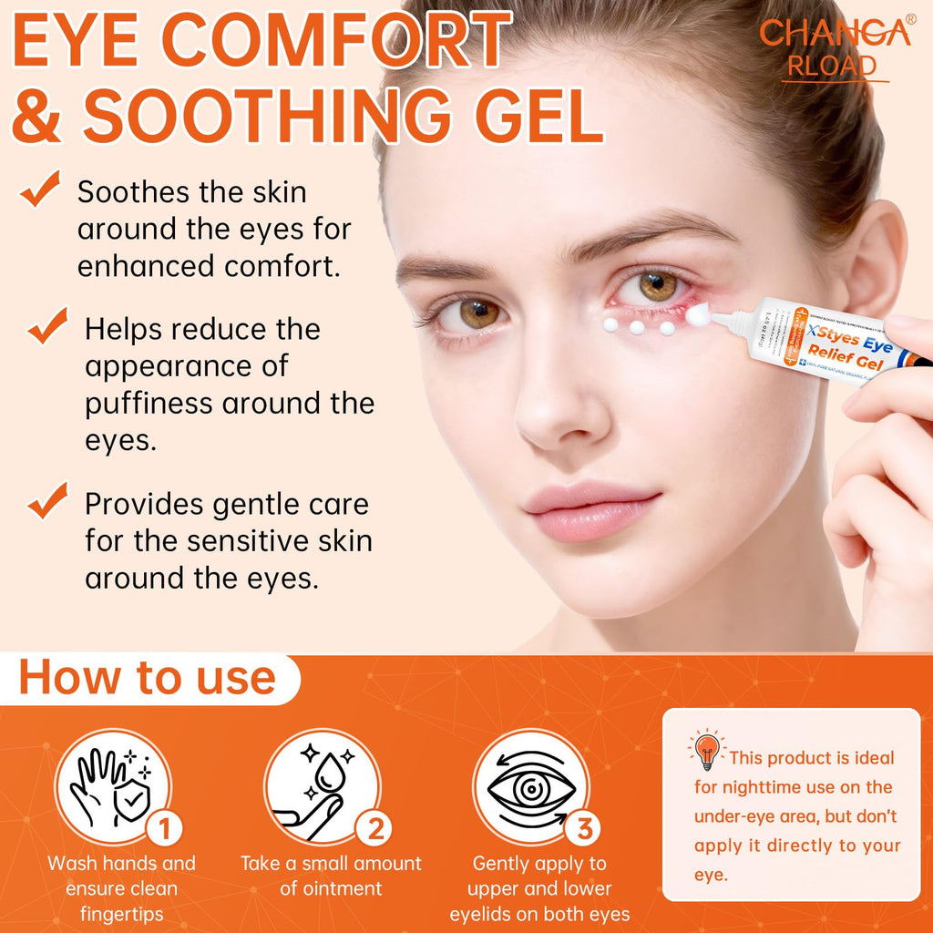 CHANGARLOAD Stye Eye Relief Gel with Tea Tree Oil, Calendula & Vitamin E – 2-Pack (1.4oz)