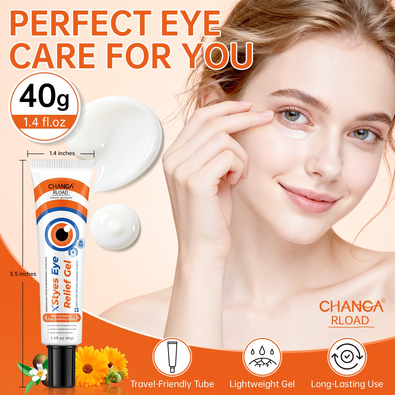 CHANGARLOAD Stye Eye Relief Gel with Tea Tree Oil, Calendula & Vitamin E – 2-Pack (1.4oz)