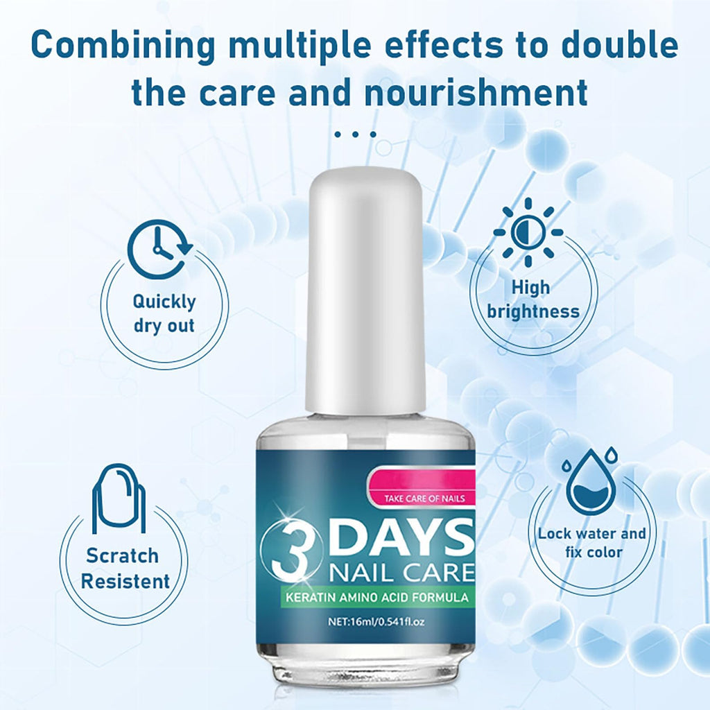 CHAOGKM 3 Days Nail Care: Keratin Amino Acid & Aloe for Strengthening & Hydration (0.54oz)