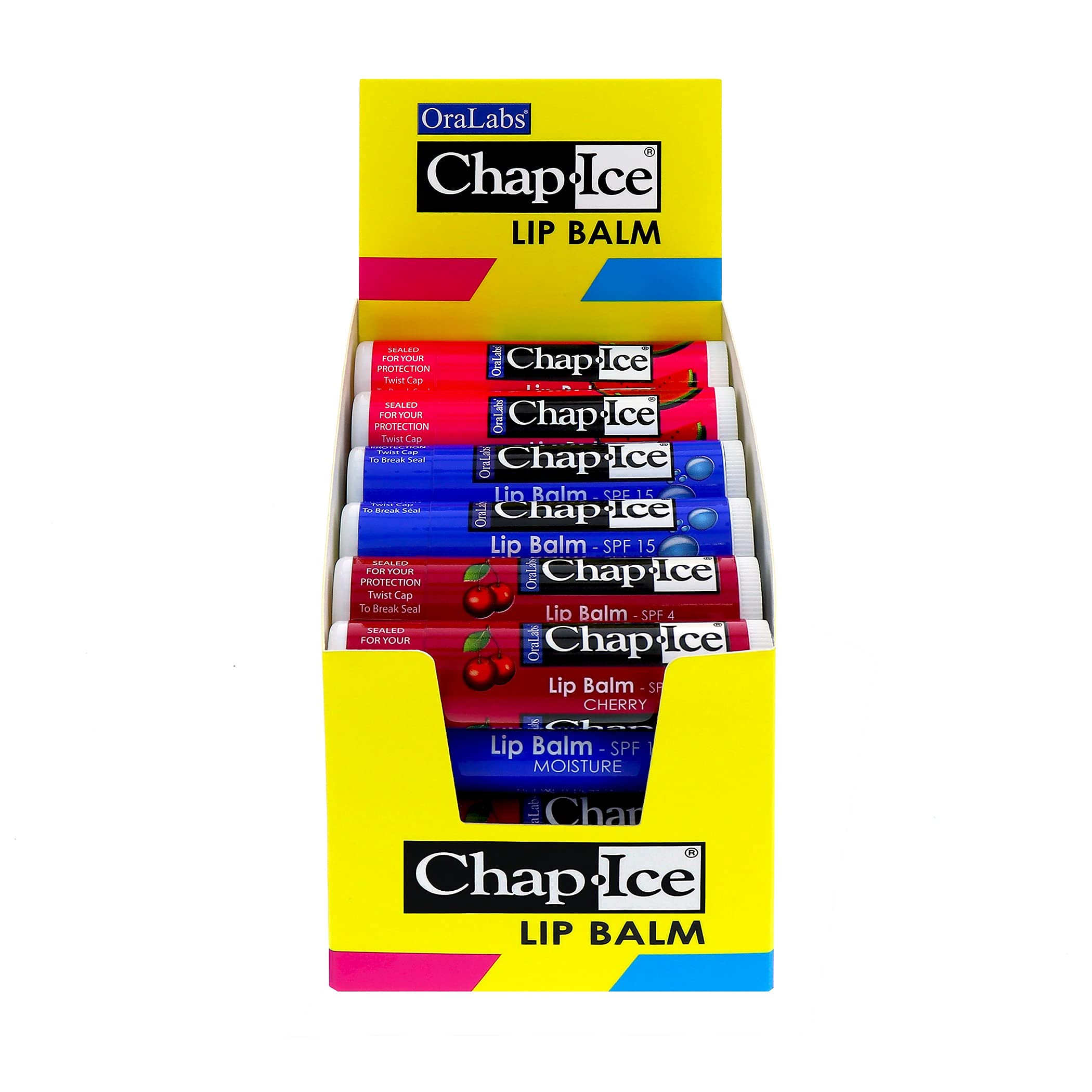CHAP-ICE Chap-Ice Lip Balm – SPF-15, 3 Flavors, 24 Sticks
