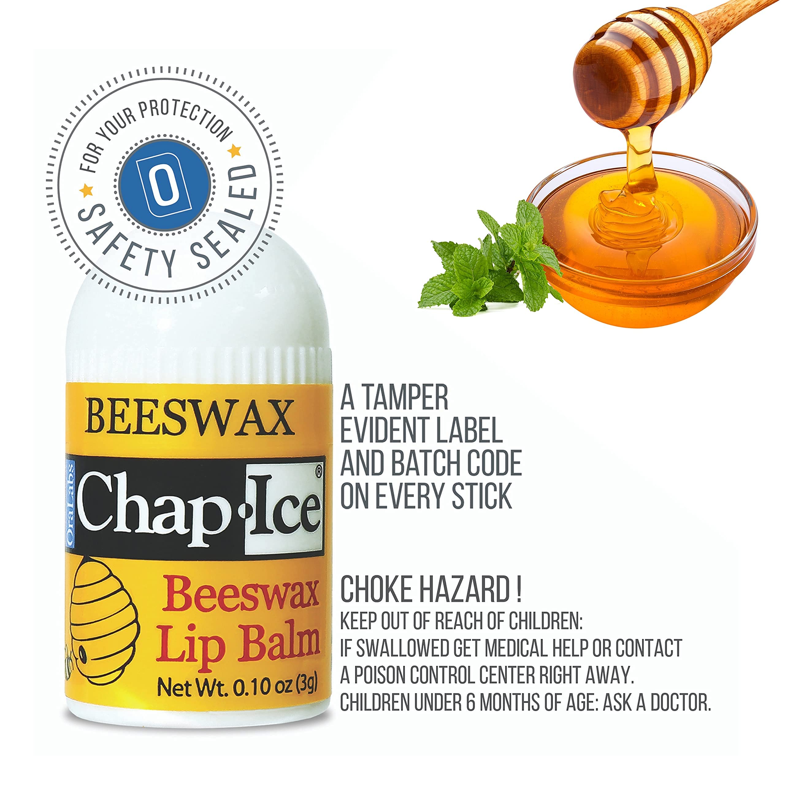 Chap-Ice® 12-Count Peppermint Mini Lip Balm with Vitamin E – Made in USA