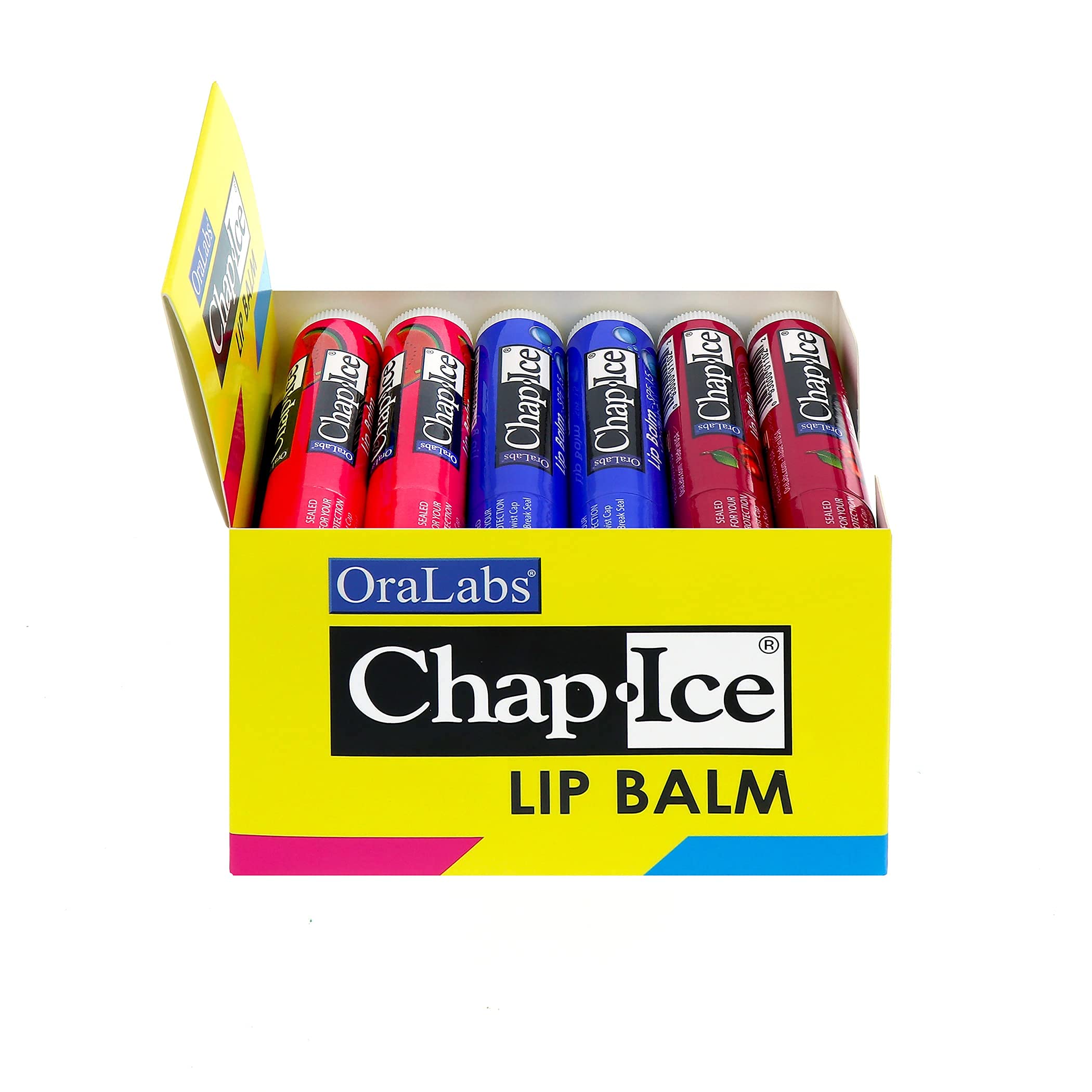 CHAP-ICE Chap-Ice Lip Balm – SPF-15, 3 Flavors, 24 Sticks