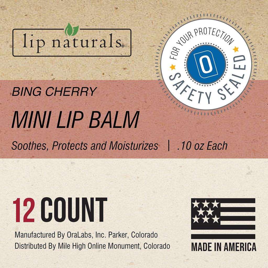 CHAP-ICE Lip Naturals Mini Bing Cherry Lip Balm SPF 15 - 12-Pack, Made in USA