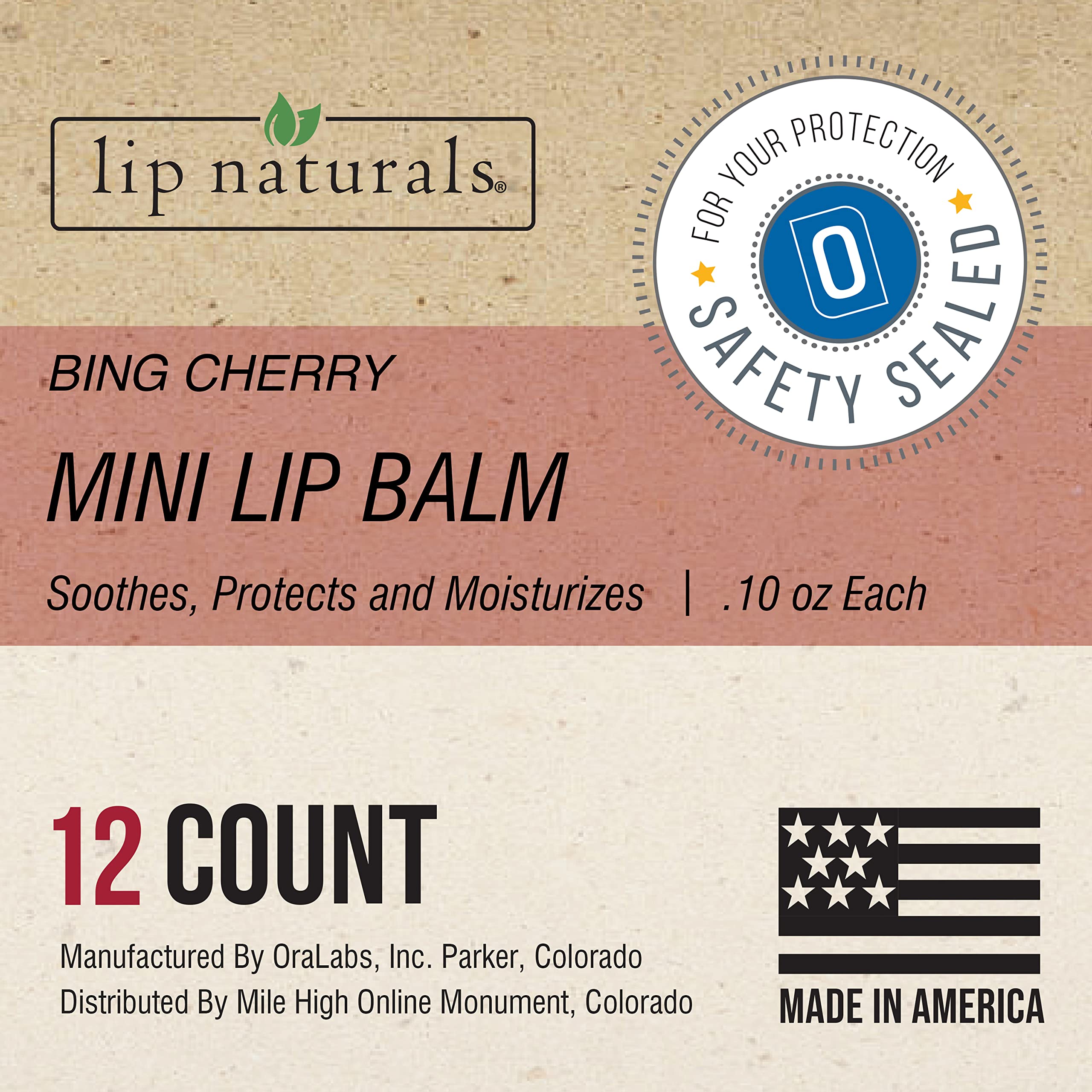 CHAP-ICE Lip Naturals Mini Bing Cherry Lip Balm SPF 15 - 12-Pack, Made in USA