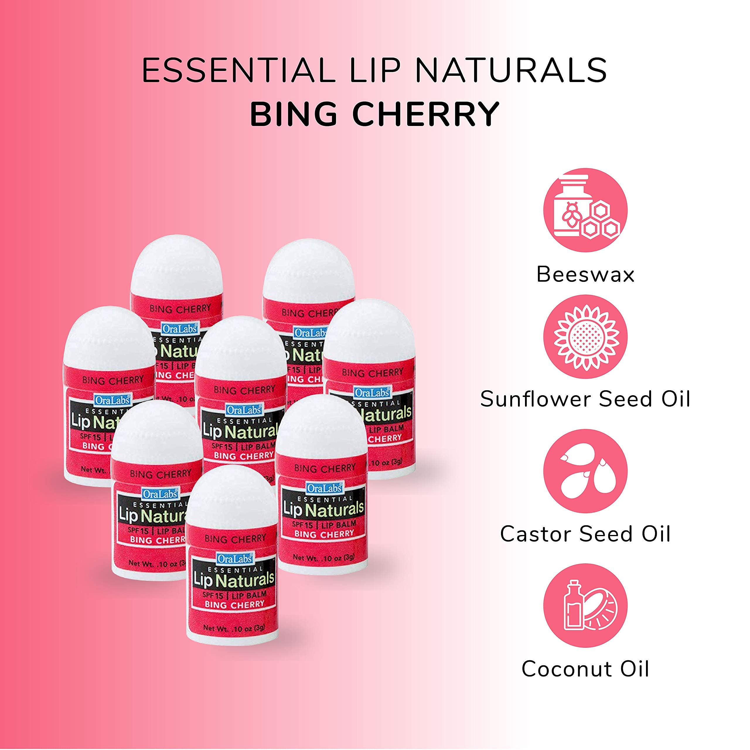 CHAP-ICE Lip Naturals Mini Bing Cherry Lip Balm SPF 15 - 12-Pack, Made in USA
