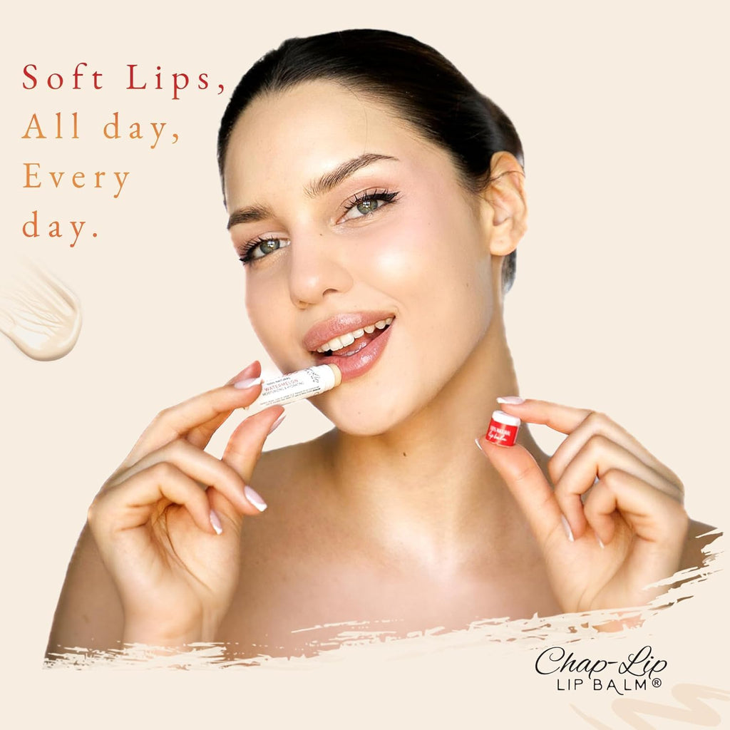 CHAP-LIP Original Lip Balm Bulk Pack — 48 Pack x 12 Boxes, Fruit Flavors, Coconut Oil & Cocoa Butter – Made in USA
