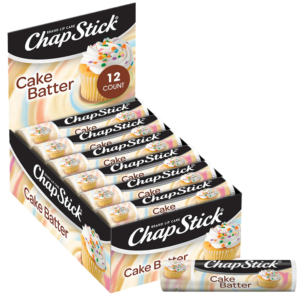 ChapStick Cake Batter Lip Balm Bulk 12-Pack – Sweet Moisturizing 0.15 oz
