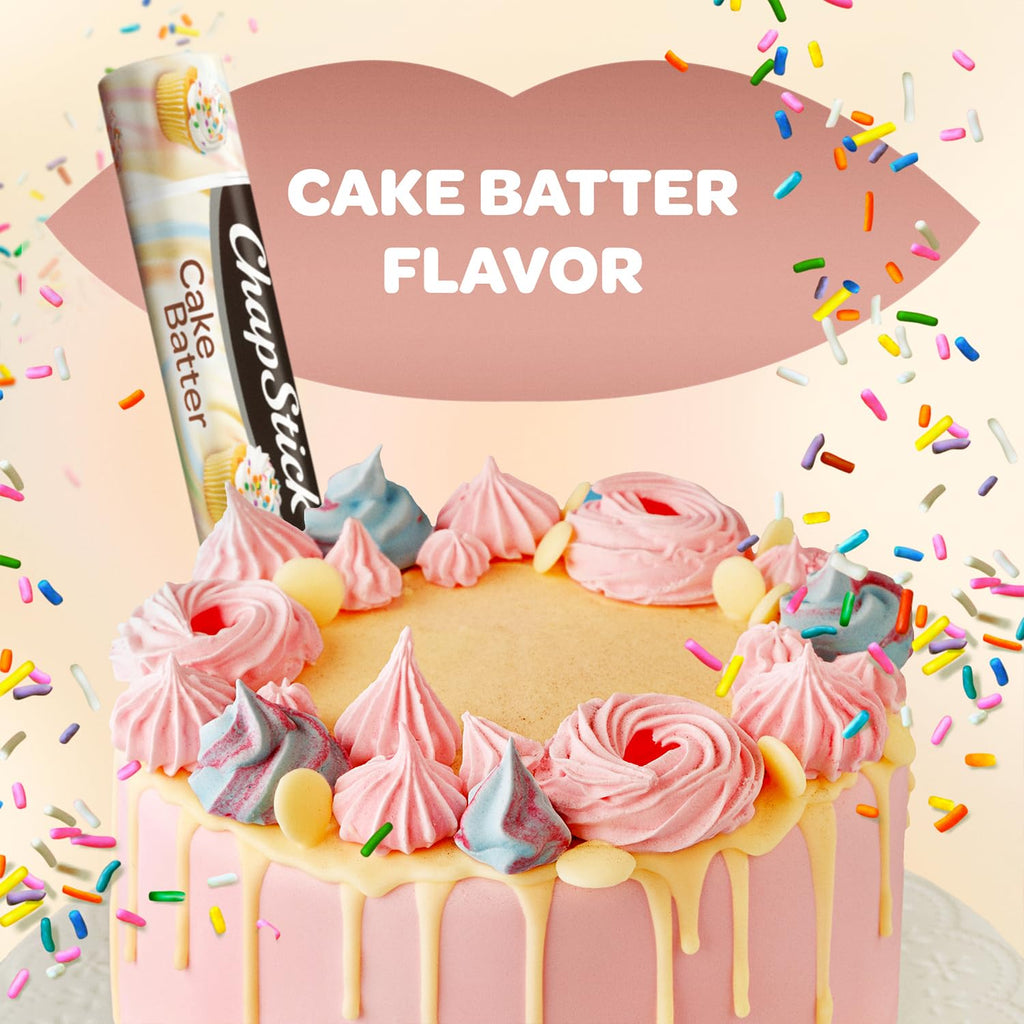 ChapStick Cake Batter Lip Balm Bulk 12-Pack – Sweet Moisturizing 0.15 oz