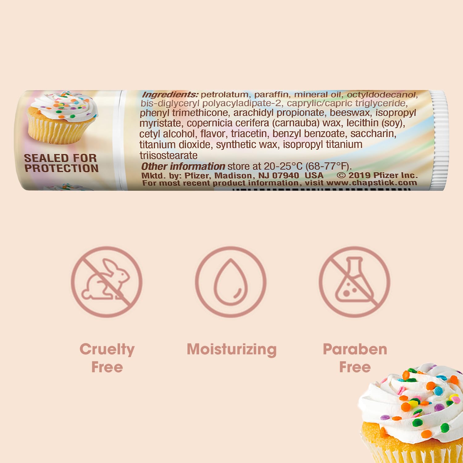 ChapStick Cake Batter Lip Balm Bulk 12-Pack – Sweet Moisturizing 0.15 oz