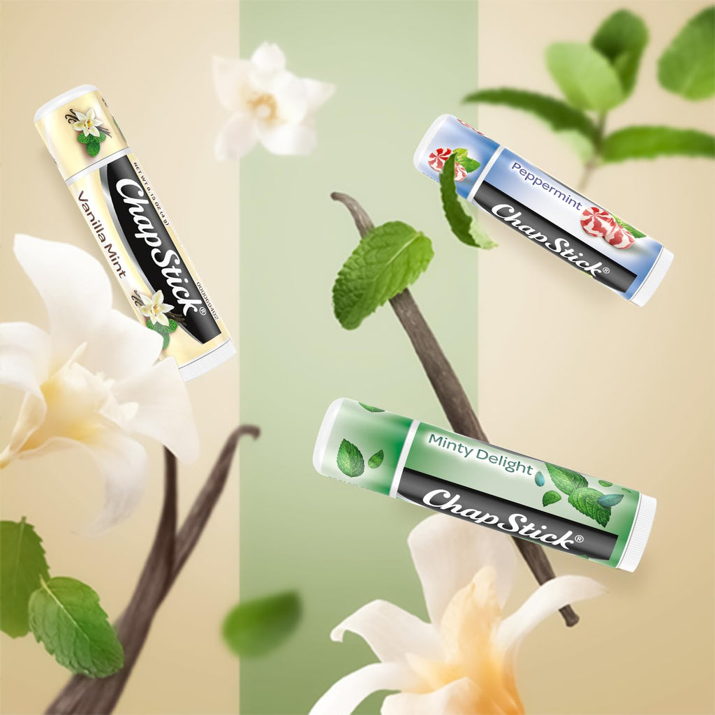 ChapStick Bulk Lip Balm Mint Favorites – 12 Sets of 3-Packs (36 Tubes) – Mint, Vanilla Mint, Peppermint