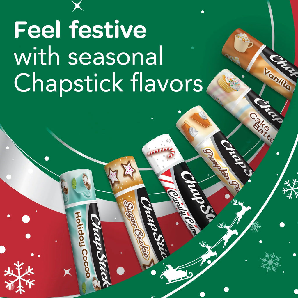ChapStick Candy Cane Lip Balm Bulk — 36-Count (12 Packs of 3) | Fresh Mint Lip Moisturizer