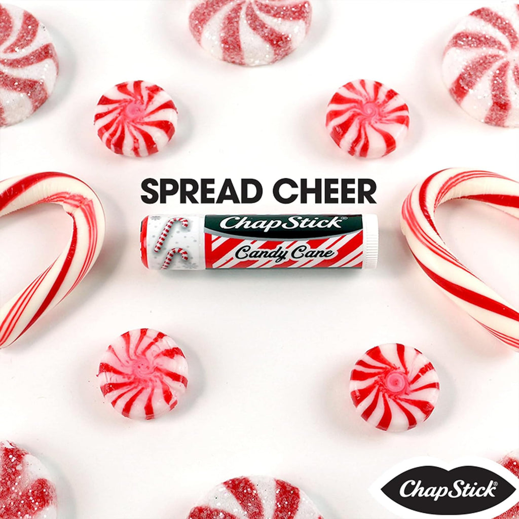 ChapStick Candy Cane Lip Balm Bulk — 36-Count (12 Packs of 3) | Fresh Mint Lip Moisturizer