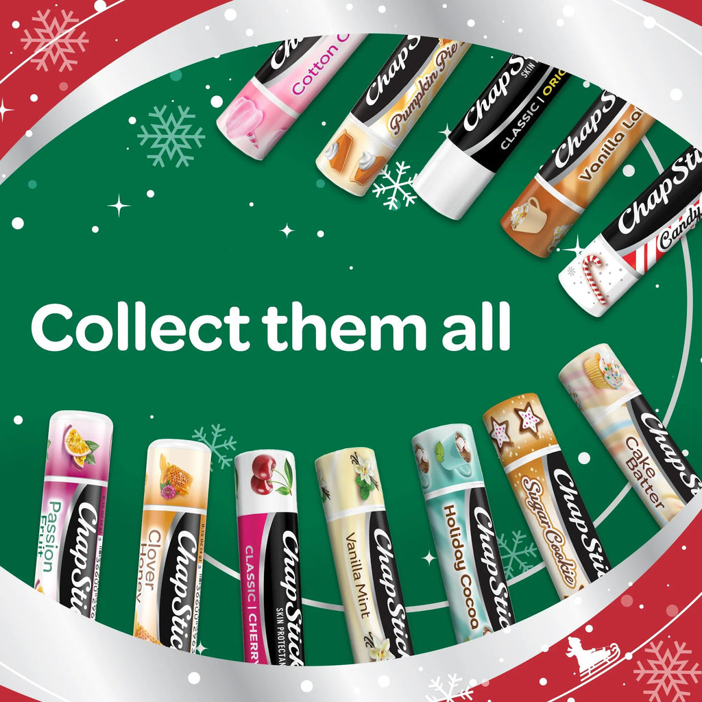 ChapStick Candy Cane Lip Balm Bulk — 36-Count (12 Packs of 3) | Fresh Mint Lip Moisturizer