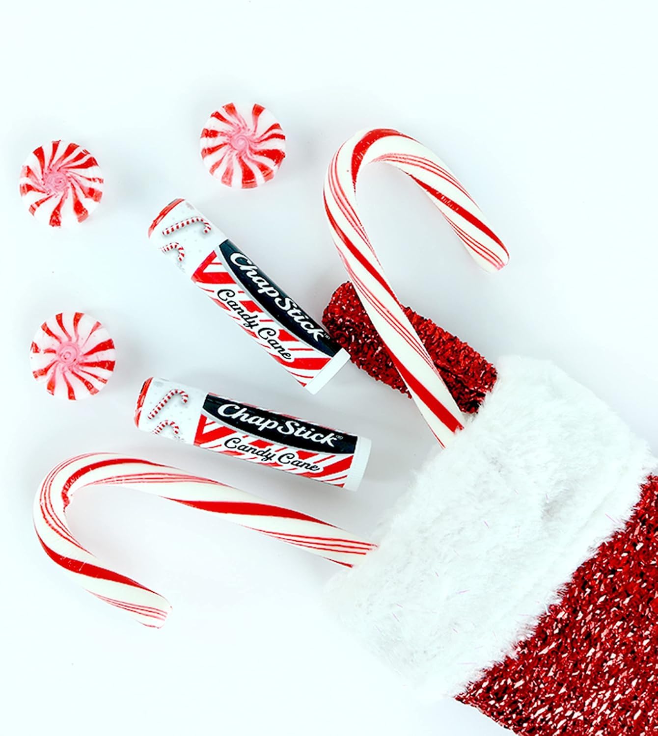 ChapStick Candy Cane Lip Balm – 6-Count Minty Moisturizer | Fresh Holiday Lip Care