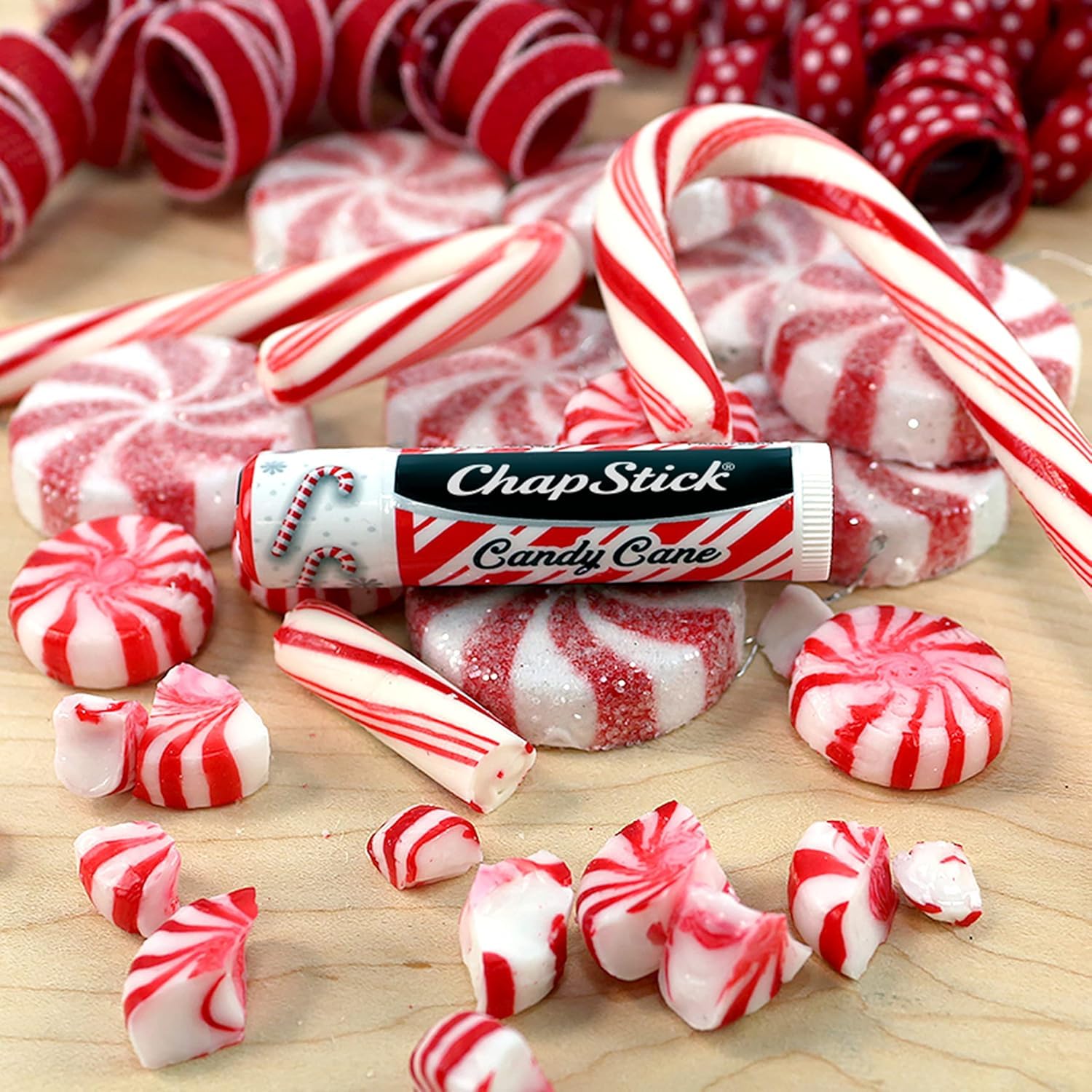 ChapStick Candy Cane Bulk Lip Balm – 12 Sticks Fresh Mint Moisturizer | Stocking Stuffers