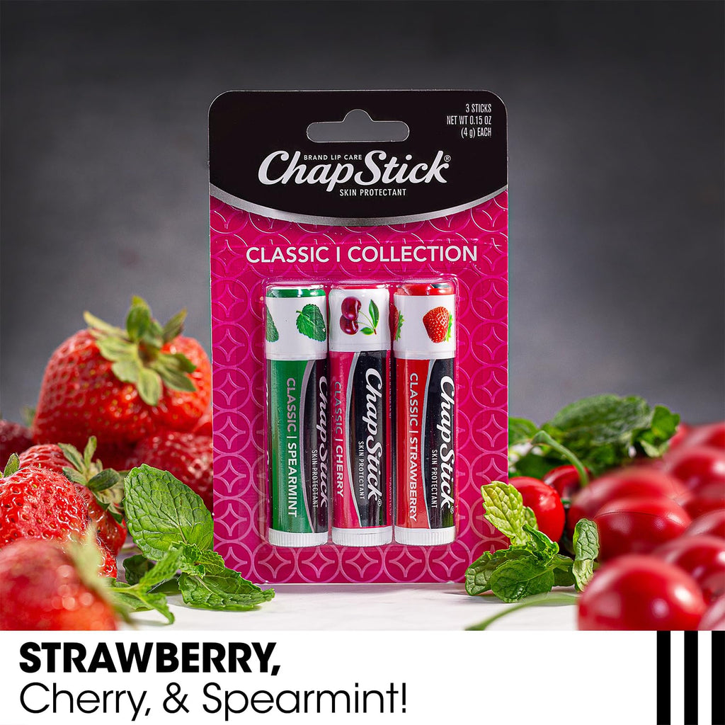 ChapStick Lip Balm 15-Pack – Sweet & Fruity Flavors + Spa & Classic Collections (Strawberry Remix, I Love Summer, Tropical Paradise) – 0.15 oz
