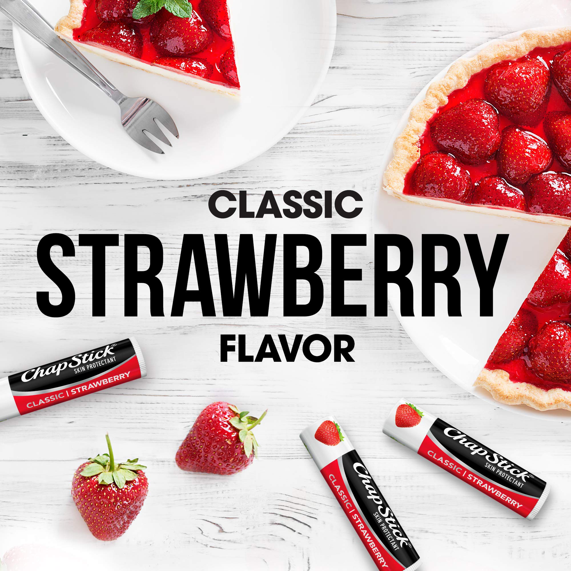 ChapStick Classic Strawberry Lip Balm – 6 Count, Sheer Tint Moisturizer