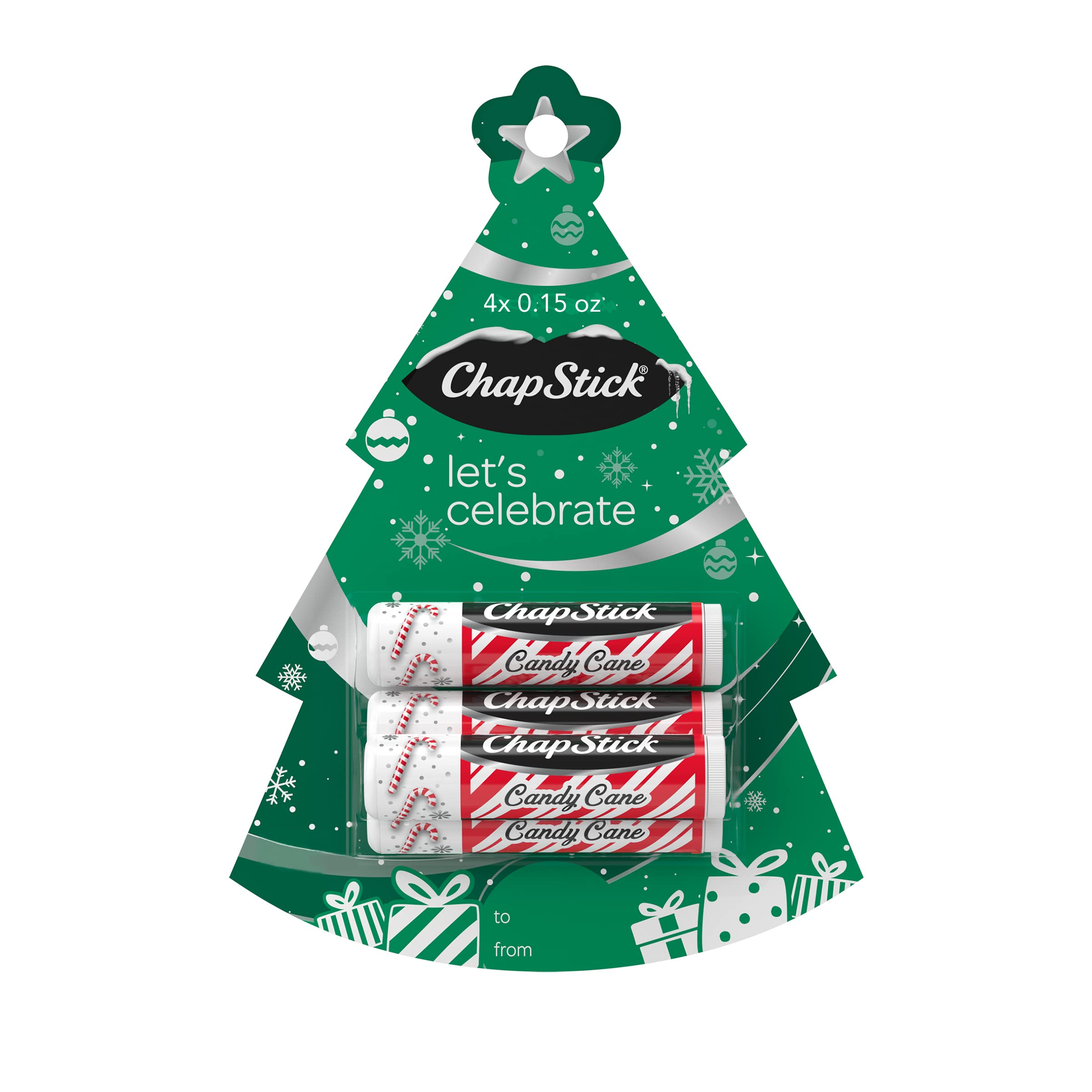 ChapStick Holiday Lets Celebrate Christmas Tree Lip Balm Gift Set - Pack of 4