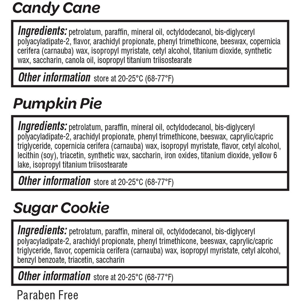 ChapStick Holiday Limited Edition Lip Balm Set – Candy Cane, Pumpkin Pie & Sugar Cookie (6 Sticks)