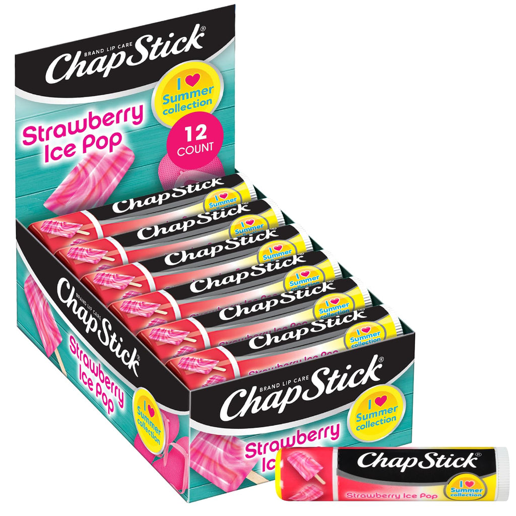 ChapStick Lip Moisturizer Strawberry Ice Pop – 12-Pack Limited Edition Lip Balm