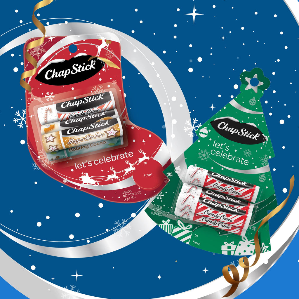 ChapStick Holiday Lets Celebrate Christmas Tree Lip Balm Gift Set - Pack of 4