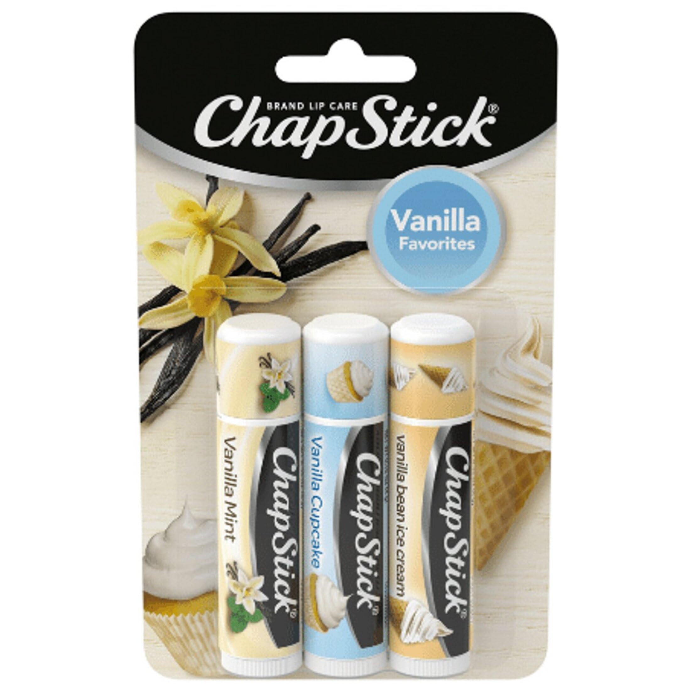 ChapStick Vanilla Favorites Flavored Lip Balm 0.15 oz – 3 Pack
